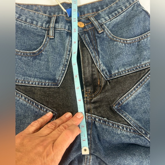 NWT Aelfric Eden Black Star Blue  Denim Jeans Jorts Shorts Streetwear Size 26/2 - Picture 10 of 16